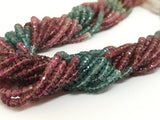 Tourmaline faceted Rondelle 4mm Pink And Blue color beads Fine quality 16" Strand, Tourmaline Top Quality beads