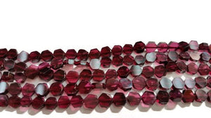 Garnet Flat Coin Shape 7 MM , Length of strand 14"