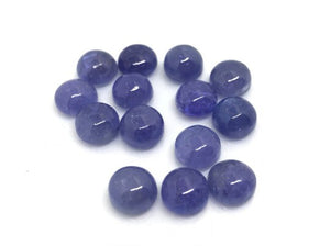 8MM Tanzanite smooth Round Cabs , Natural Tanzanite . gemstone cabochon Pack of (2 pc)