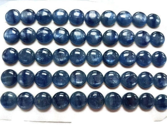10MM Kyanite Round Cabochons, Kyanite Cabs, Super Fine Quality Cabs,Pack of 5 pc.
