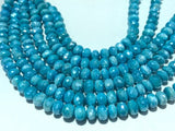 10 Pcs - 8 MM Moonstone Faceted Roundel Coated Beads -Good Quality faceted beads- Sky Blue Color