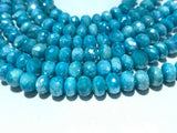 10 Pcs - 8 MM Moonstone Faceted Roundel Coated Beads -Good Quality faceted beads- Sky Blue Color