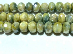 7 MM Moonstone Faceted Roundel Coated Beads - length 8 Inch -Good Quality faceted beads- Multi Color Beads