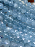 Aquamarine 6M Round Beads, Perfect Round Beads 5A Quality- Wholesale Price- Length 40 cm- Blue Aquamarine Beads
