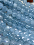 Aquamarine 6M  Round Beads, Perfect Round Beads 5A Quality- Wholesale Price- Length 40 cm- Blue Aquamarine Beads