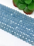 Aquamarine 6M Round Beads, Perfect Round Beads 5A Quality- Wholesale Price- Length 40 cm- Blue Aquamarine Beads