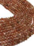 Sunstone Round Beads, 5mm size, 14" Strand, AA Quality