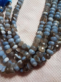 Blue Opal 8M with Grey Matrix , African Opal Faceted Rondelle 8 Inch Length, Super Quality , Blue Opal faceted Roundel