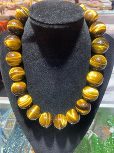 20mm Tiger Eye Round Beads 40 cm  Length  Good quality and Natural Tiger Eye - AAA Quality