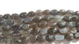 Grey Moonstone Oval 10x13 MM , Length of strand 15", Moonstone oval beas, origin is India .