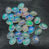 Ethiopian Opal 5x7 ( 6-Pcs) Pack -Code #05 AAAAA Quality (5A Grade) Opal Cabochon - Ethiopian Opal Oval Cabochon