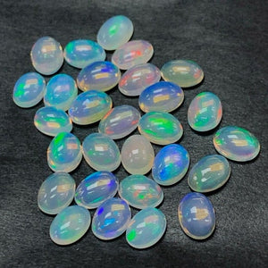 Ethiopian Opal Cabs 5x7 mm size Pack of 4 Pieces -Code #05 AAAAA Quality (5A Grade) Opal Cabochon - Ethiopian Opal Oval Cabochon