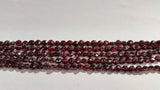 Garnet Faceted Buff Coin 7mm, Length of strand 15", Red Garnet, hand cutting.