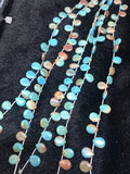 Natural Turquoise Smooth Pear shape 6X8MM . American Turquoise Top Quality briolette . length of strand 8" , Turquoise coating ,