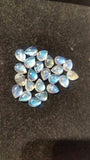 5X8MM Pear Rainbow Moonstone  Cabochon , Pack of 6 Pc. Good Quality Cabochons Code AAA50