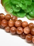 Sunstone Round Beads 12 mm AAAA Quality 40 cm Strand, Top Grade sSunstone Round Beads- Natural sunstone with many flash