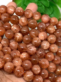 Sunstone Round Beads 12 mm AAAA Quality 40 cm Strand, Top Grade sSunstone Round Beads- Natural sunstone with many flash