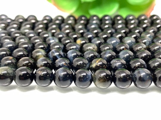 10mm Blue Tiger Eye Round Beads- AAA Quality- Wholesale Blue Tiger Eye Beads- Blue Tiger Eye Beads -40 cm Length