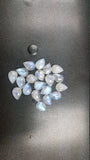 10x14 Pear Rainbow Moonstone  Cabs, Pack of 4 Pc. Good Quality Cabochons , oigin India . Good Quality cabs