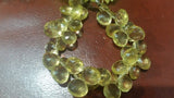 Lemon Quartz Faceted Heart Shape 10 mm - Length of strand 7 '' , Good quality briolettes