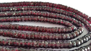 Garnet Faceted Washer Shape, 6mm size , Lenght of 14 Inch - Garnet heishi Beads