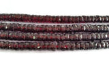 Garnet Faceted Washer Shape, 6mm size , Lenght of 14 Inch - Garnet heishi Beads