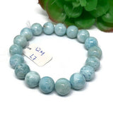 Larimar Bracelet 12M size Code# L7 Natural Super Quality Origin Dominican Republic Larimar Round bracelet Length 7.5 Inch Strech Cord .