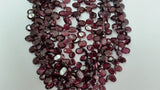 Garnet Faceted Oval Teek Polish 5x8mm Side Drill in 14 Inch Length , Natural Red Garnet , Origin India