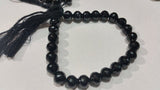 8mm Black Spinel Round Faceted ,Natural spinel and Good quality gemstone- length 13 Inch