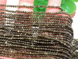 Obsidian 2M Round Faceted, 40 cm Length - Good Quality Tourmaline Beads. micro faceted beads