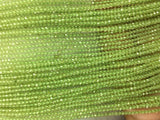 25 strands Pack Peridot faceted Round 2-2.5mm, Length 14" Micro faceted round beads. Top Quality faceted