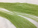 5 strands Pack Peridot faceted Round 2-2.5mm, Length 16" Micro faceted round beads. Top Quality faceted