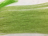 5 strands Pack Peridot faceted Round 2-2.5mm, Length 16" Micro faceted round beads. Top Quality faceted