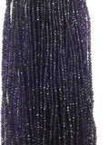 Amethyst faceted Roundel 3-3.5mm size, Faceted Beads, length 14 Inches, Purple color Faceted