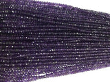 Amethyst faceted Roundel 3-3.5mm size, Faceted Beads, length 14 Inches, Purple color Faceted