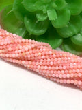 Pink Opal Faceted 2M Round size, Super Quality , Natural PInk Opal beads , Micro faceted gemstone beads. origin from Peru .