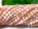 Pink Opal Faceted 4MM Round size, Super Quality , Natural PInk Opal beads , Micro faceted gemstone beads. origin from Peru