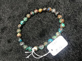 7MM Chrysocolla Smooth Round beads bracelet Length 7.5" natural chrysocolla code #10 , No treatment. weight 14GM