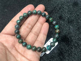 8MM Chrysocolla Smooth Round beads bracelet Length 7.5" natural chrysocolla code #9 , No treatment. weight 20GM