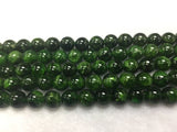 10MM Chrome Diopside 1/2 strand AAAA Quality Smooth Round , Very good quality, length 20 cm Natural Chrome Diopside