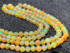 Ethiopian Opal Round 3-6M Beads,16 Inches Strand,Superb Quality,Natural Ethiopian Opal round beads , code #4 Precious gemstone, lots of fire