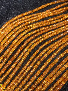 Spessartite Faceted roundel 3MM , Top Quality , 16 Inch Strand , Natural Spessartite gemstone . precious stone beads