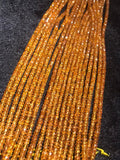 Spessartite Faceted roundel 3MM , Top Quality , 16 Inch Strand , Natural Spessartite gemstone . precious stone beads