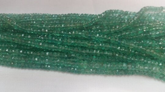 Top Quality Emerald Faceted Roundel Graduated 2-4mm , AAAA Quality Emerald, Transparent and strong green, Length 16