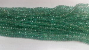 Top Quality Emerald Faceted Roundel Graduated 2-4mm , AAAA Quality Emerald, Transparent and strong green, Length 16"