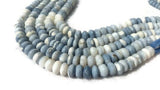 9MM PERUVIAN BLUE opal Smooth Roundel shape, Natural opal beads, Length 10" AA Quality shaded Blue Opal beads