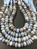 9mm African Opal Faceted Rondelle 8 Inch Length, Super Quality , Blue Opal faceted Roundel