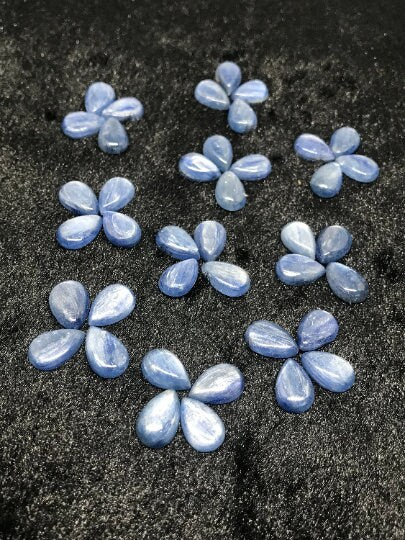 10X14 MM Kyanite Pear Cabochons, Kyanite Cabs, Super Fine Quality Cabs,Pack of 4 pc.