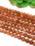 Sunstone Round Beads 8 mm AAAA Quality 40 cm Strand, Top Grade Sunstone Round Beads- Natural sunstone with many flash