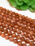 Sunstone Round Beads 8 mm AAAA Quality 40 cm Strand, Top Grade Sunstone Round Beads- Natural sunstone with many flash